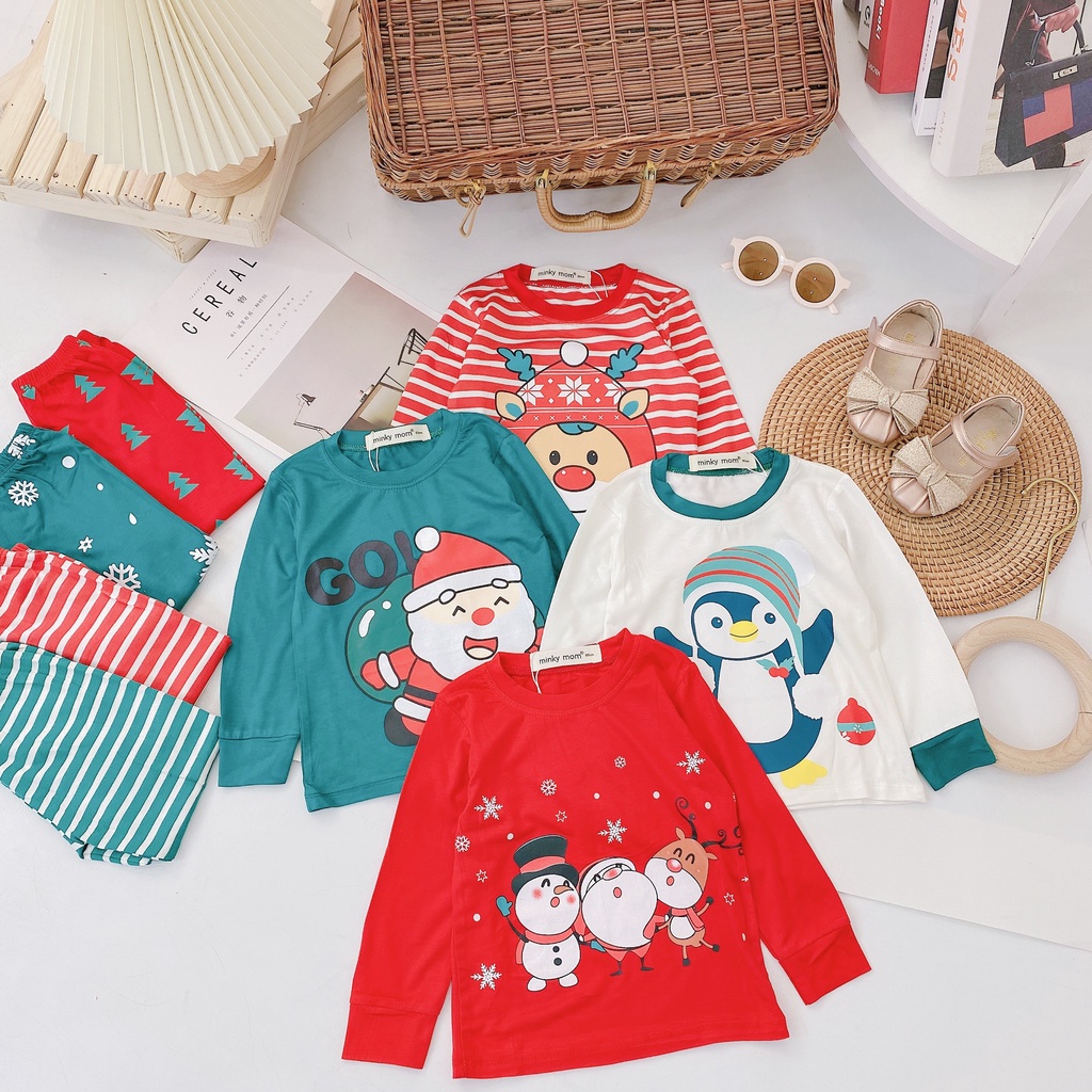 Đồ Giáng Sinh Cho Bé Trai, Bé Gái  Bộ NOEL Minky Mom Chính Hãng Cho Bé Trai Bé Gái  Chất Vải Co Giản Thấm Hút Mồ Hôi