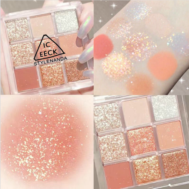 Bảng phấn trang điểm mắt chín màu lì ánh nhũ lấp lánh phong cách Hàn Quốc dành cho học sinh người mới bắt đầu | BigBuy360 - bigbuy360.vn