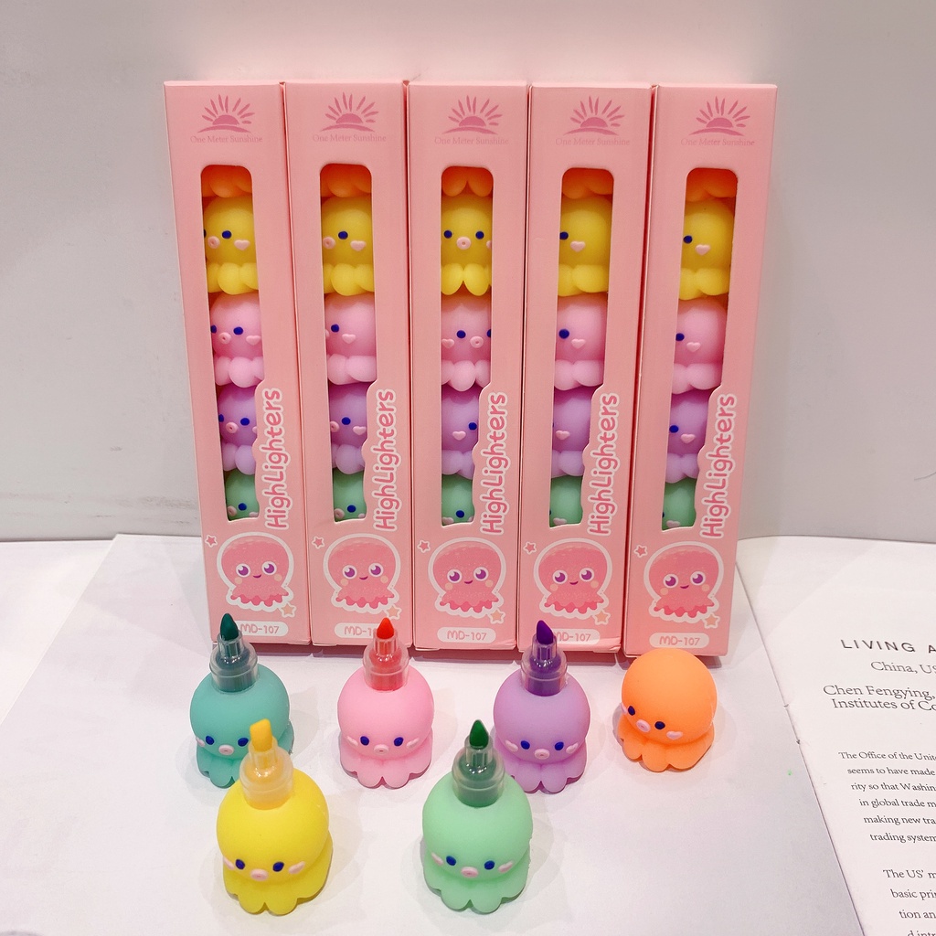 Bút Đánh Dấu Silicone Hình Bạch Tuộc 5 Màu