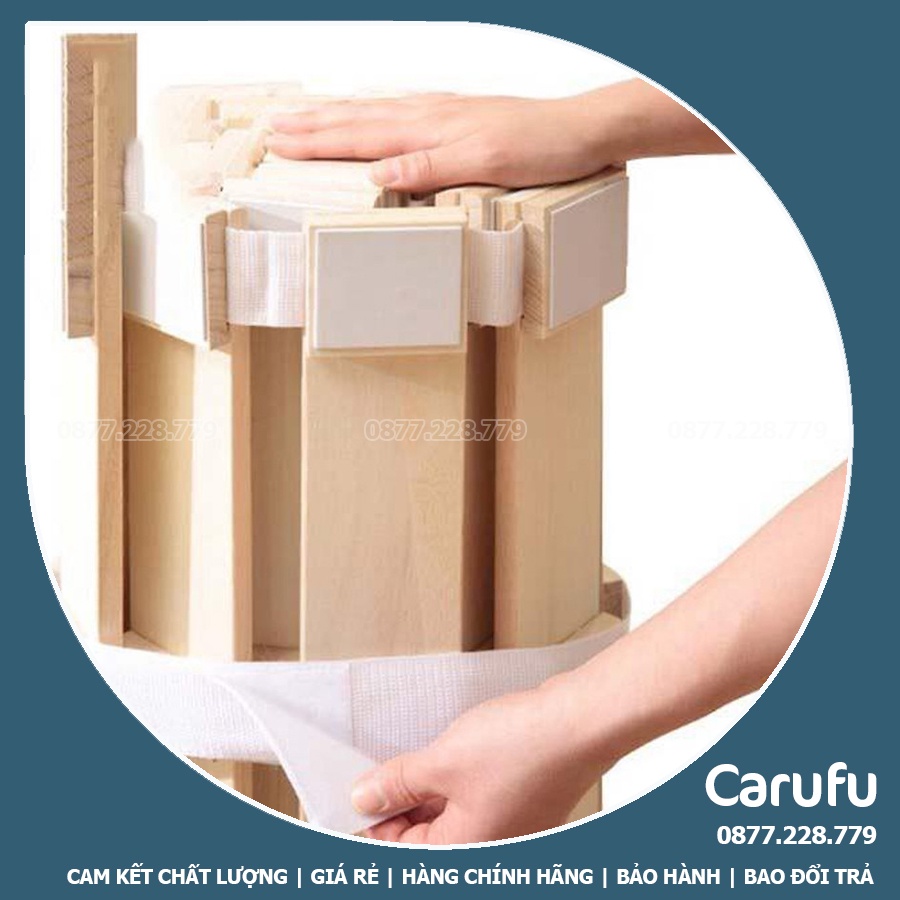 Giường pallet gỗ thông giá rẻ cuộn gấp gọn 70cm 80cm 90cm 1m 1m4 1m6 1m8 2m | Hàng xuất Nhật NCOOL JP