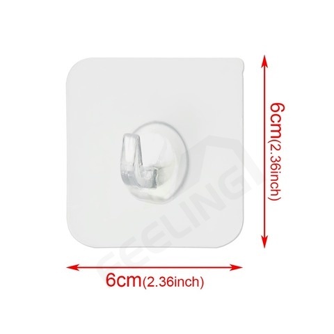 FEELING 💪1 Móc Dán Tường Trong Suốt Chịu Lực Tốt Chống Thấm Nước Tiện Dụng Cho Nhà Bếp / Phòng Tắm