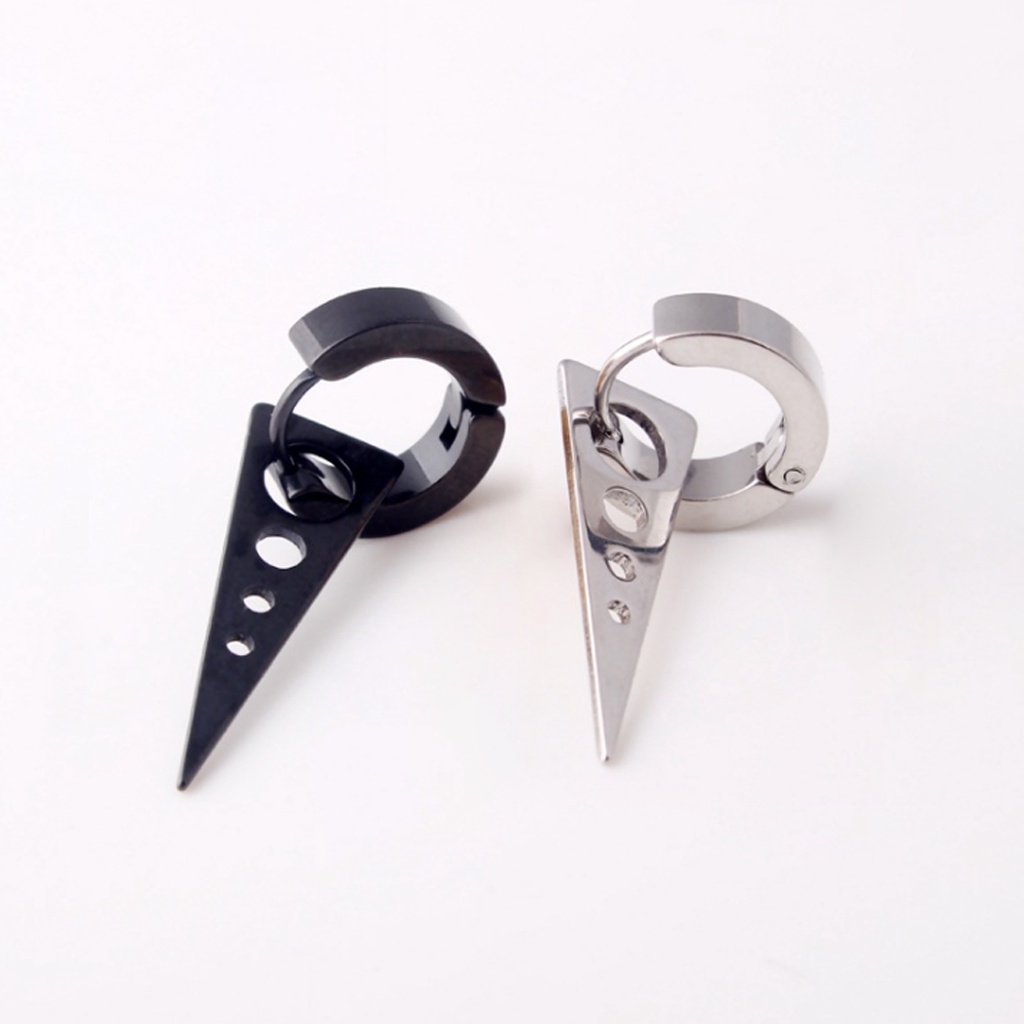 Khuyên tai tam giác cho nam nữ, thép titan siêu bền, không dị ứng, không gỉ ,thoải mái không gây dị ứng