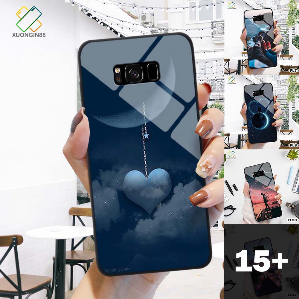 Ốp lưng điện thoại SAMSUNG S8 / S8+ plus in 3D kính cường lực chủ đề tình yêu