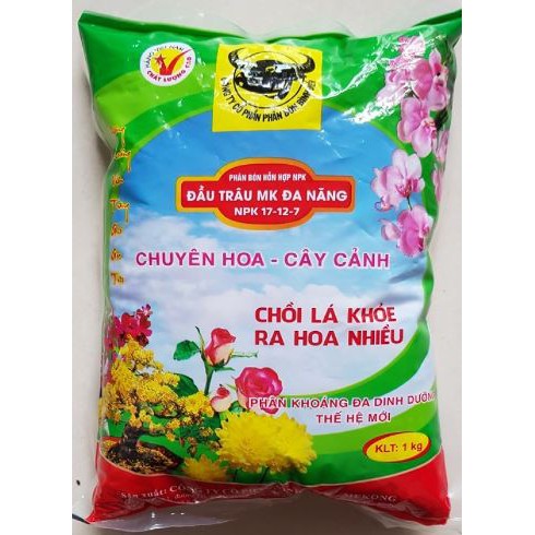 Phân Đầu trâu MK NPK 17-12-7 1kg khoáng đa dinh dưỡng thế hệ mới