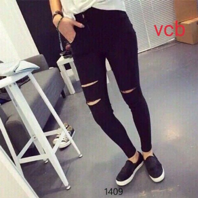 Quần jean nữ thời trang rách cá tính có size đại ạ