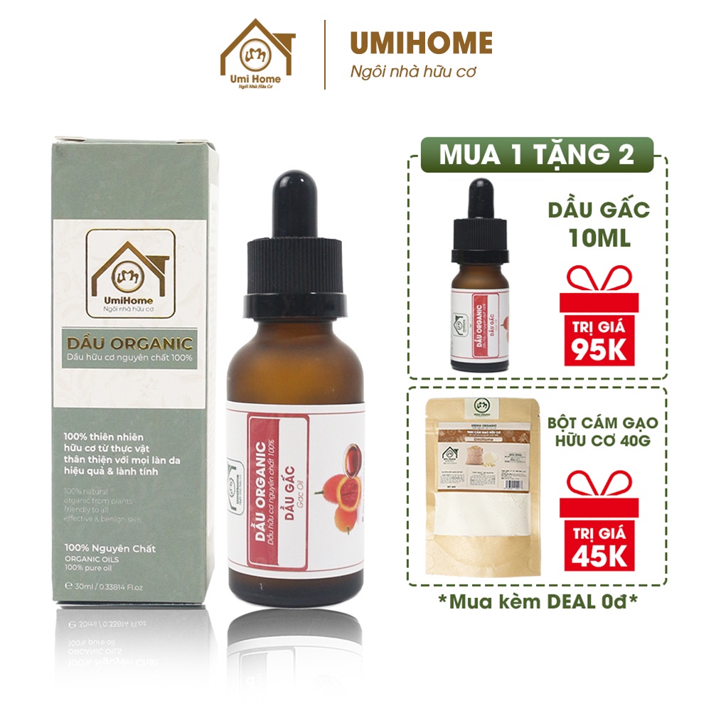 Dầu Gấc hữu cơ UMIHOME nguyên chất | Gac Fruit Oil 100% Organic 30ml