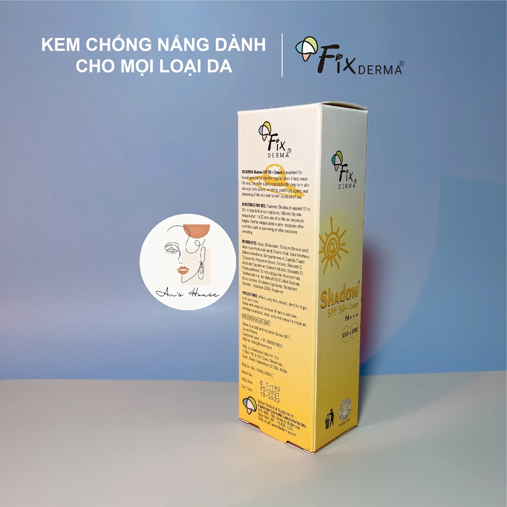 Kem Chống Nắng FIXDERMA SHADOW SPF 50+ Dành Cho Mọi Loại Da (75g)