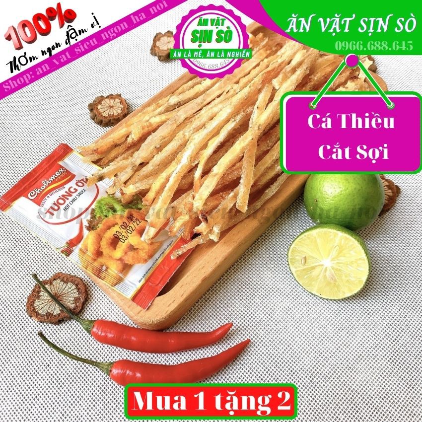 250gr Khô Cá Thiều Que, Cá Thiều Cắt sợi tẩm gia vị 200gr Tiệm đồ Ăn Vặt SỊN SÒ Thơm Ngon Đậm Vị