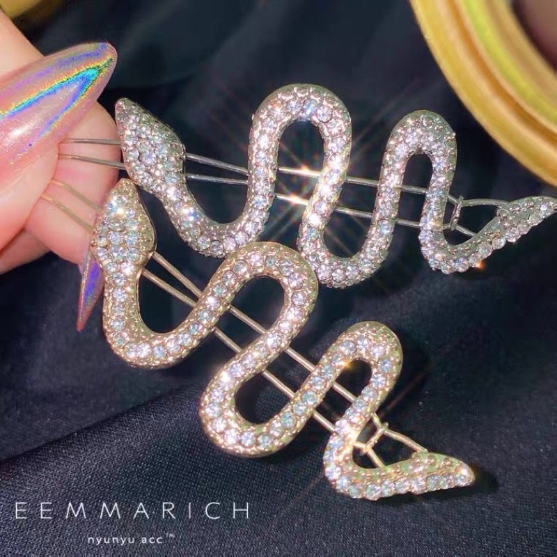 Kẹp tóc Rắn đính đá ph a lê xịn sò  đi chơi, dạo phố siêu sang chảnh (HOT🔥]