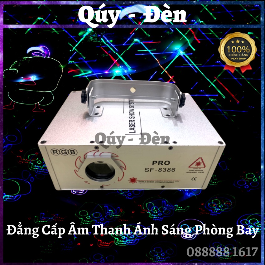 Đèn Laser Bay Phòng 8386 Pro Chiếu Hình 3D Con Vịt Với Hơn 1500 Hiệu Ứng, Quét Tia, Chiếu Hình, Hoạt Hình