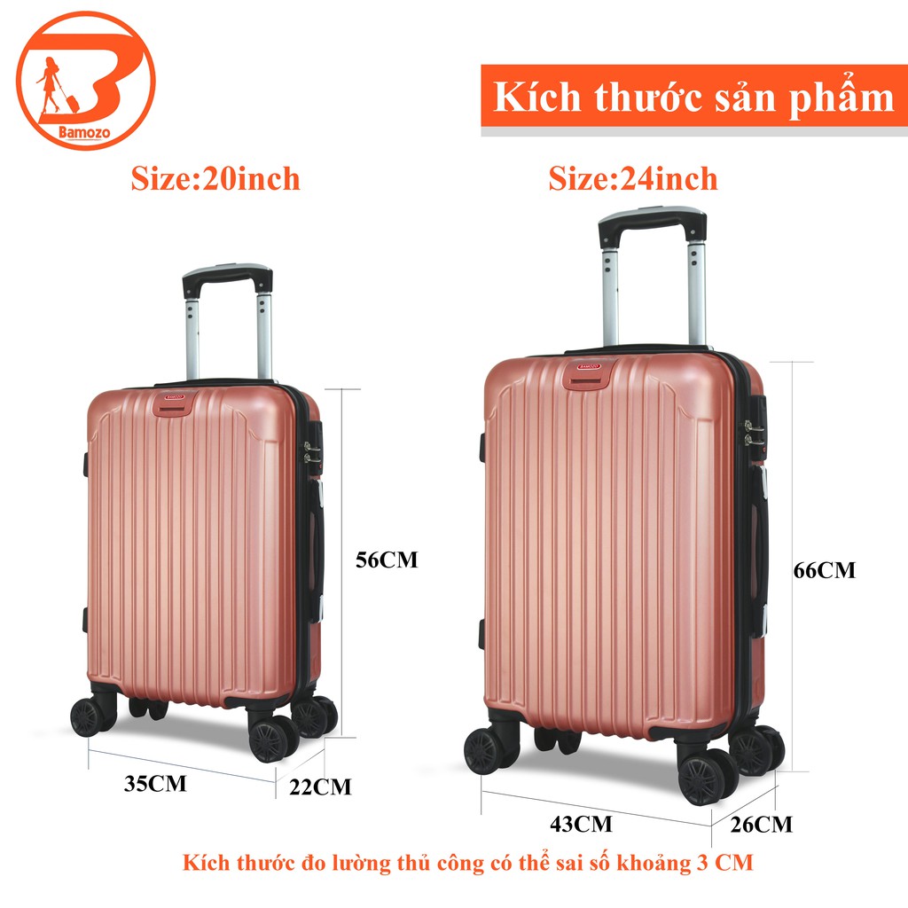 COMBO VALI DU LỊCH Bamozo BMZ-8801 Size 20+24 BỀ MẶT NHÁM CỰC ĐẸP