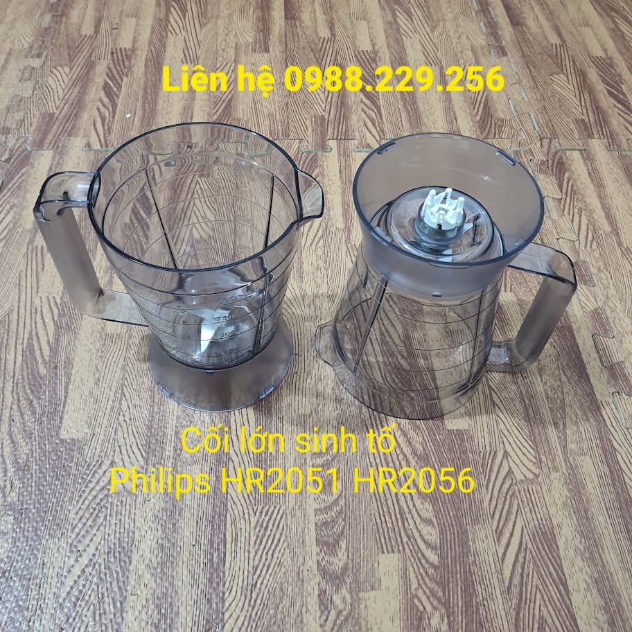 Phụ kiện máy xay- Cối xay sinh tố kèm dao dùng cho máy xay Philips HR2051/ HR2056