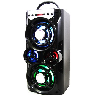 Loa gỗ Bluetooth xách tay MS-260BT đèn led ( Đen )