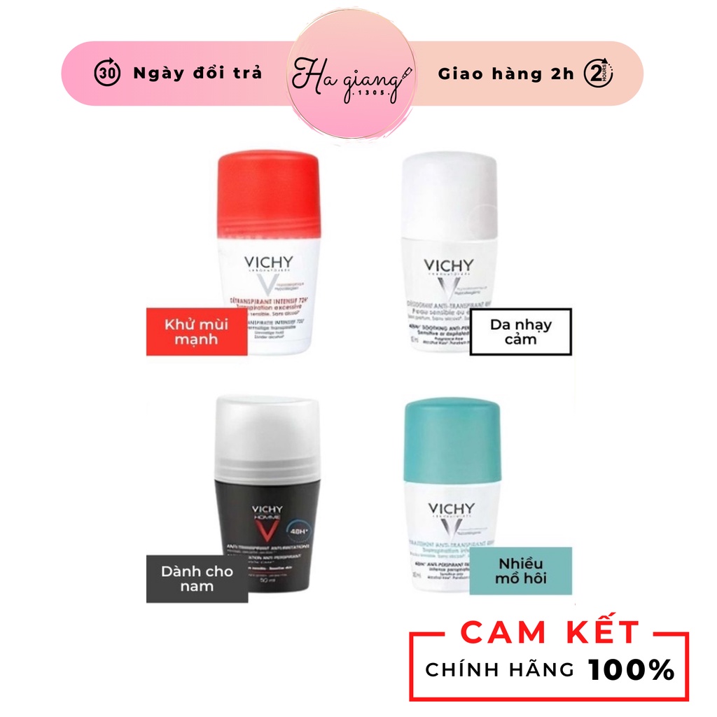 Lăn Khử Mùi VICHY Của Pháp - Ngăn Tiết Mồ Hôi Nách, Khử Mùi Hôi Nách Hiệu Quả