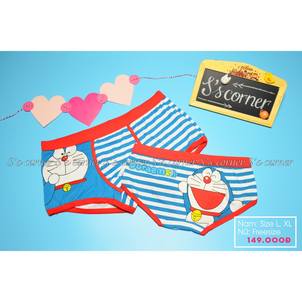 QUẦN LÓT ĐÔI DORAEMON (VIỀN ĐỎ)