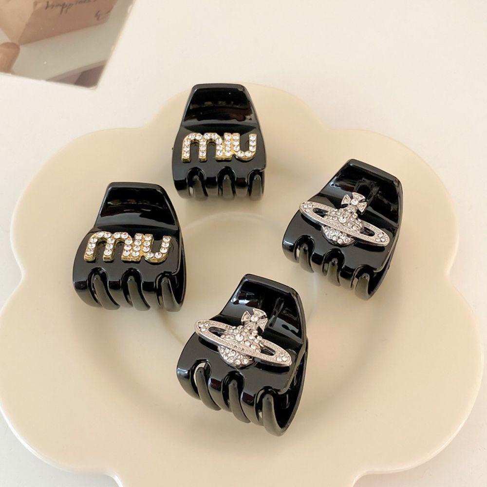 QQMALL Kẹp Tóc Càng Cua Hình Cá Mập / Hành Tinh / Hành Tinh / Chữ Cái Kiểu Vintage Cho Nữ