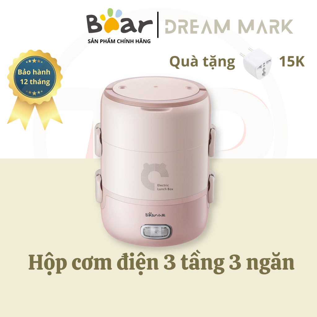 Hộp cơm cắm điện Bear DFH-B20S6, giữ nhiệt, nấu chín và hâm nóng thức ăn, dùng cho văn phòng
