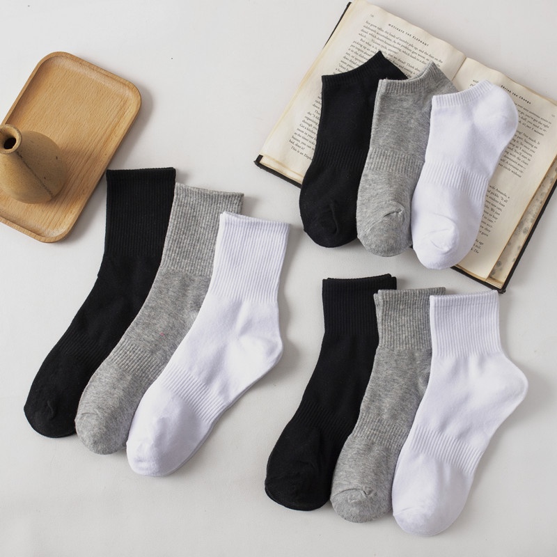 Tất Cổ Cao Nữ Nam Trắng Đen Phong Cách Tuổi Teen Dễ Phối Đồ - Share Shop