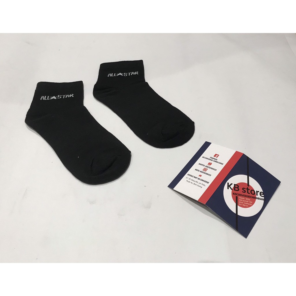 Tất Converse Unisex đen cổ cao