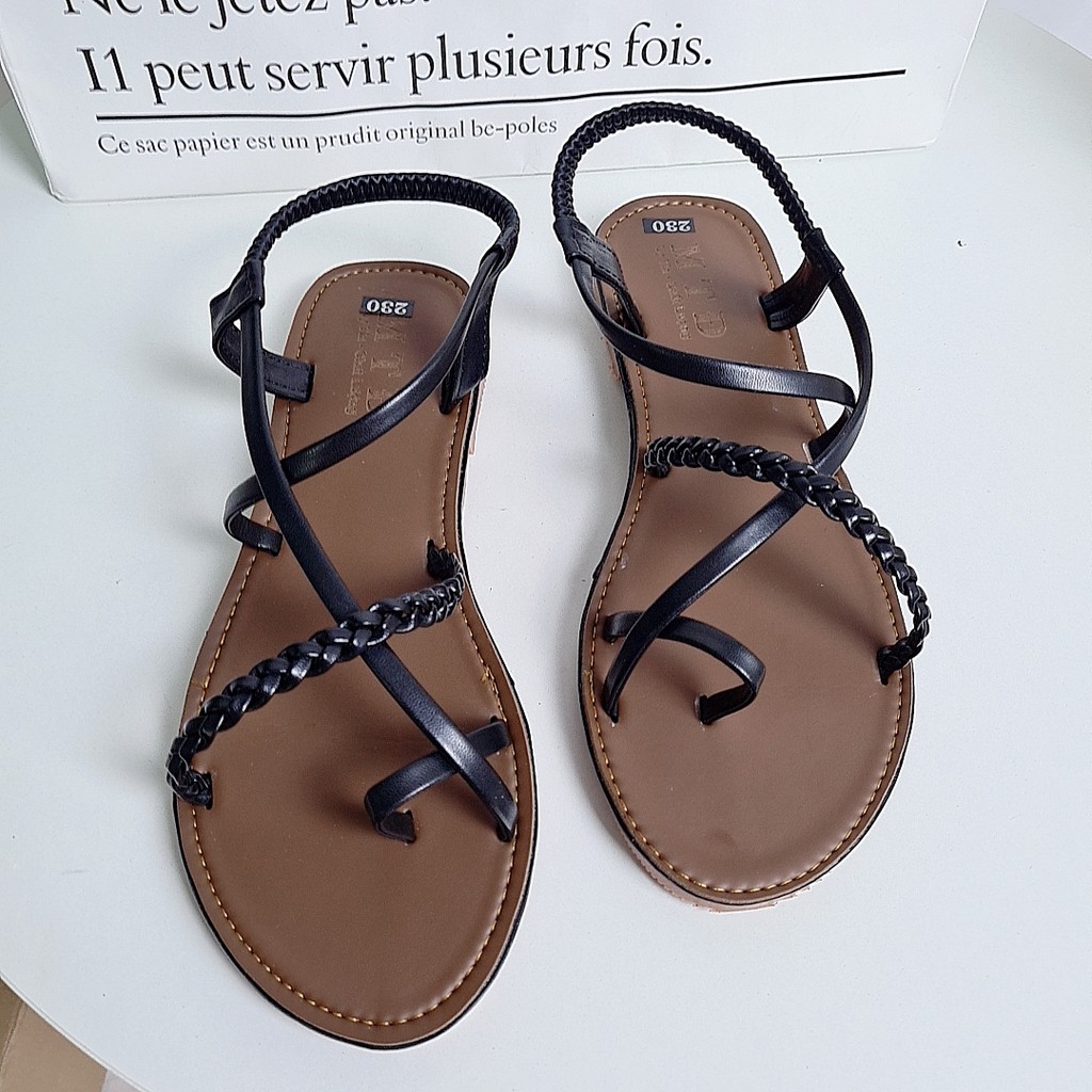 Sandal thời trang phối dây thiết kế trẻ trung, xỏ ngón  mang đi học, đi chơi êm chân (hình thật)