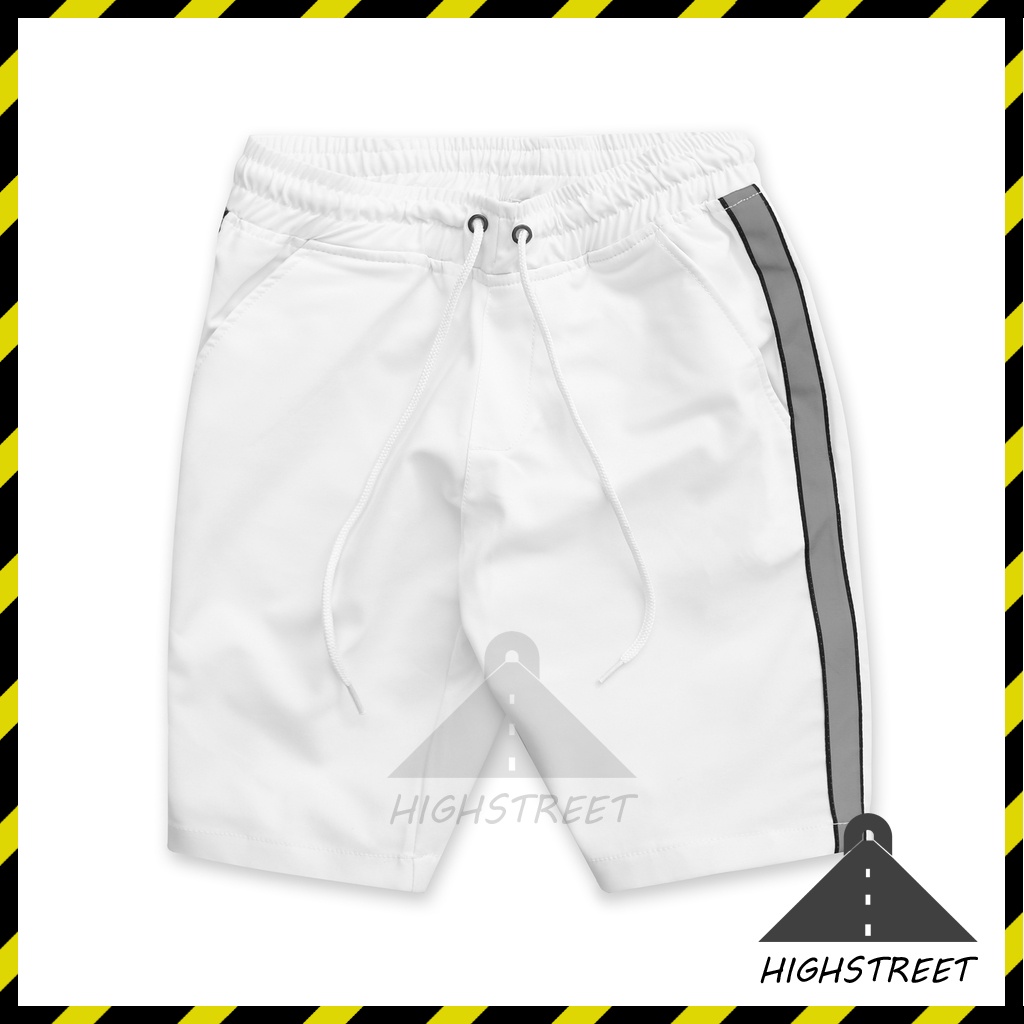 Quần thun nam ngắn kaki viền dây cao cấp màu trắng, đen, xanh đen, xám phong cách hàn quốc HIGHSTREET RPS003
