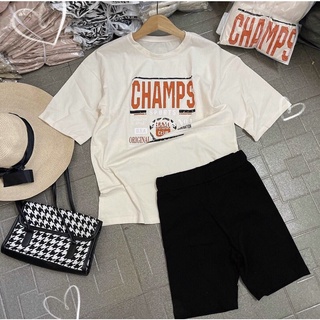 SET ÁO THUN CHAMPS + QUẦN BIKER SHORT