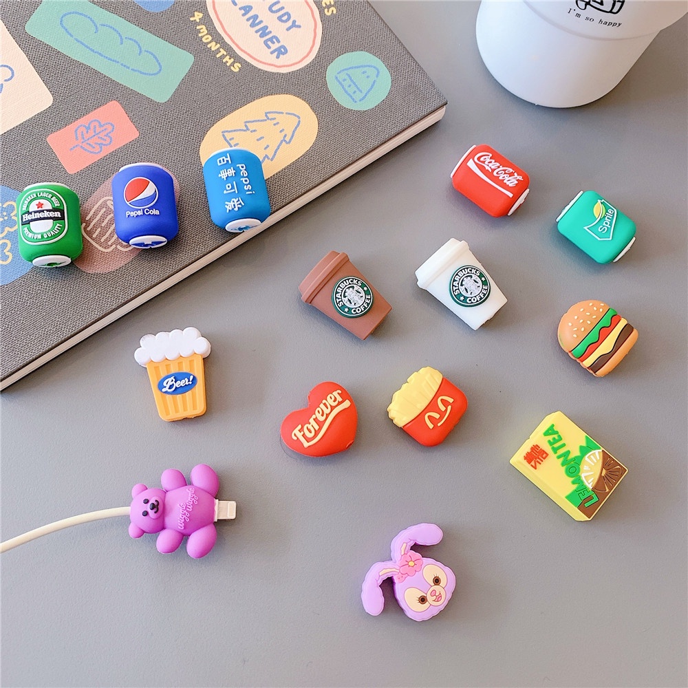Vỏ bọc bảo vệ dây cáp sạc USB họa tiết hoạt hình đáng yêu