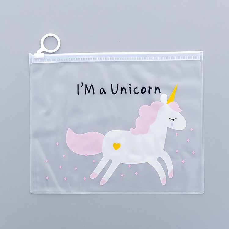 Túi đựng bút trong suốt hình kỳ lân dễ thương Unicorn