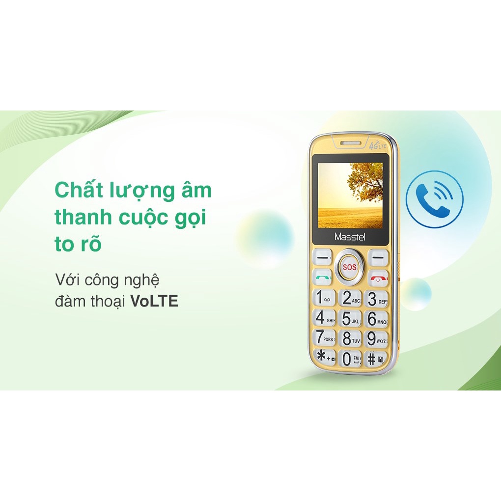 Điện Thoại Người Già Masstel Fami 60 4G - Loa To, FM Không Dây, Đọc Số Bằng Giọng Nói, SOS, Đèn Pin Kép,...
