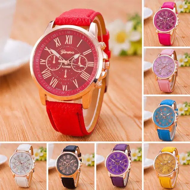 Đồng Hồ Quartz Geneva Dây Đeo Da J100