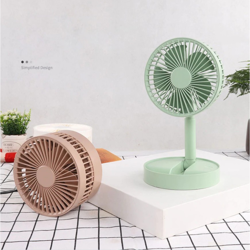 Quạt Điện Mini Để Bàn Tích Điện - Gấp Gọn - Chỉnh 3 Mức Gió - Folding Usb Fan - Bảo Hành 3 Tháng