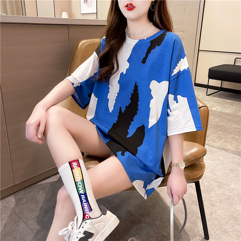 Áo thun nữ tay ngắn dáng rộng thời trang mới mẻ
