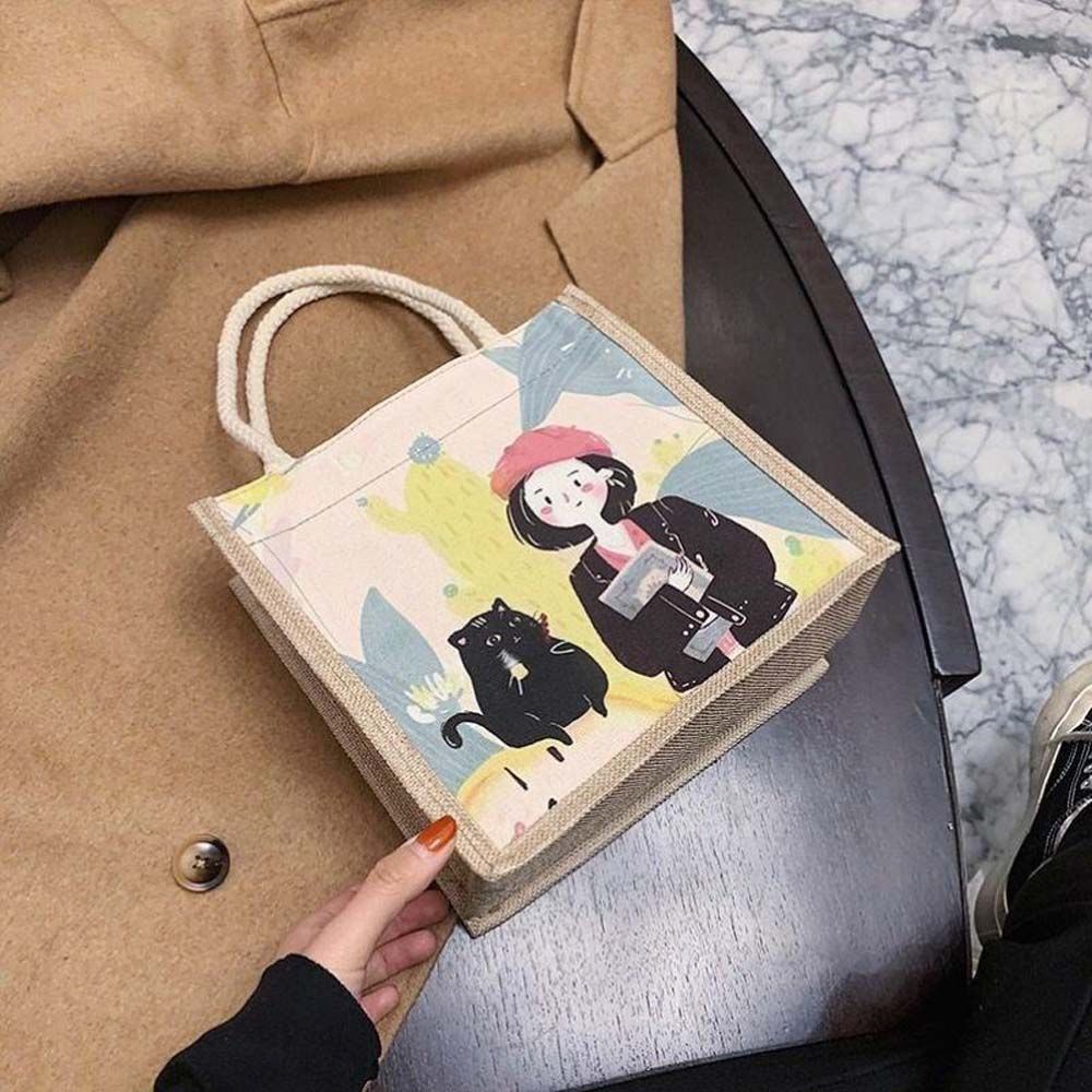 Túi Xách Tay Bằng Vải Canvas Phong Cách Hàn Quốc Trẻ Trung Dành Cho Nữ