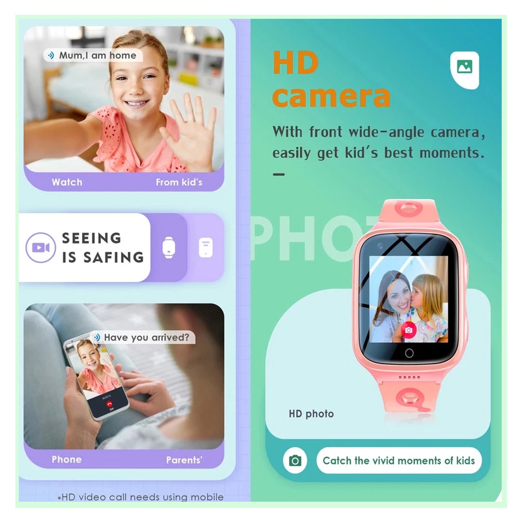 Đồng hồ định vị GPS trẻ em Smart Watch Kid 4G OSUN, pin 1000 mAh, video call, voice chat, chống nước, chụp ảnh từ xa