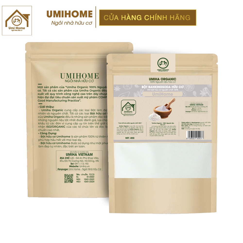 Bột đánh trắng răng UMIHOME (85g) - Đánh trắng răng an toàn với thành phần Banking Soda làm tẩy trắng răng hiệu quả