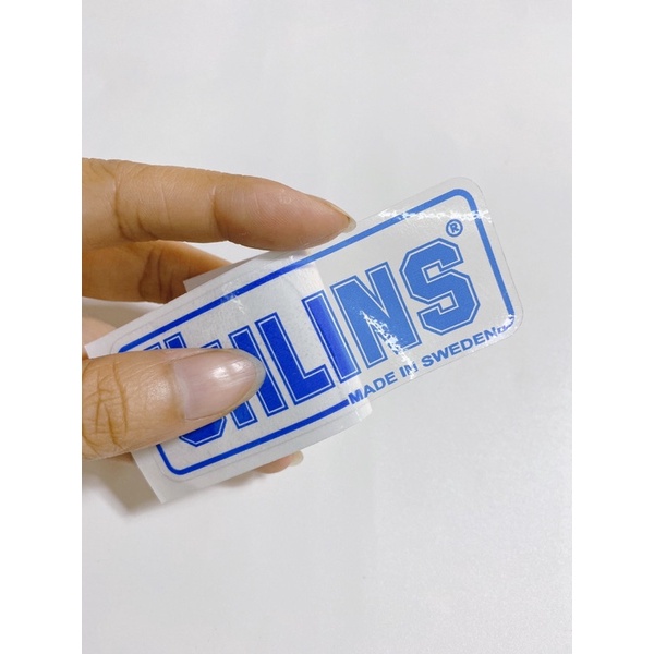 Cặp 2 tem chữ OHLINS trong suốt, RCB crom 7màu dán trang trí bình dầu và chân phuộc