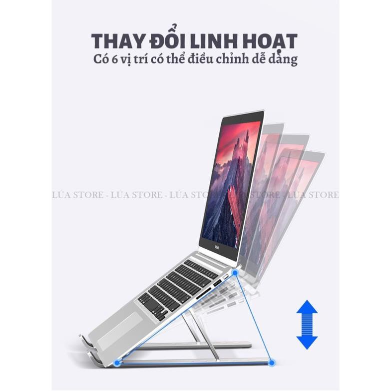 Giá đỡ Laptop, Macbook, iPad bằng nhôm cao cấp, phủ sơn tĩnh điện, có thể gấp gọn dễ dàng, tặng kèm túi vải