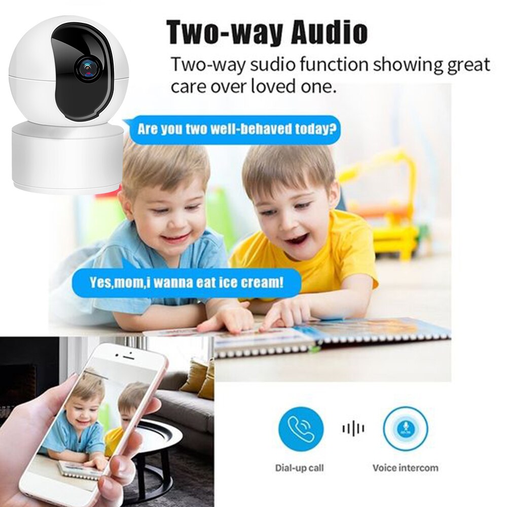 EVKVO - Theo dõi tự động - 2.4G & 5G WIFI - Tầm nhìn ban đêm đầy đủ màu sắc - YI LOT APP FHD 3MP Mini WIFI CCTV Camera Rotate IR Night Vision Wireless PTZ IP Camera CCTV