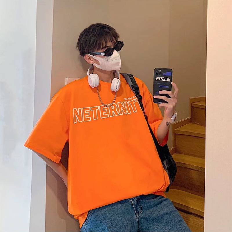 Áo Thun Tay Ngắn Dáng Rộng In Chữ Phong Cách Hip Hop Thời Trang Mùa Hè Cho Nam Và Nữ size M-5XL