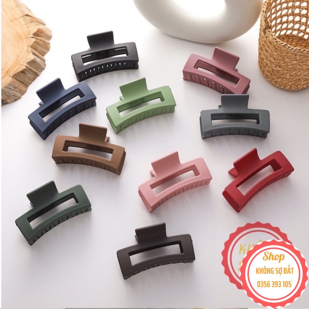 Kẹp tóc vuông màu nhám thời trang Hàn Quốc