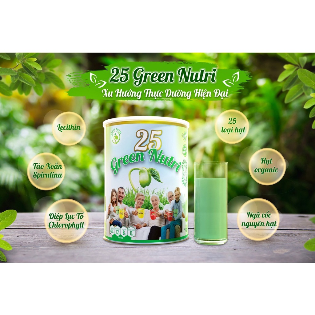 [CHÍNH HÃNG] Bột ngũ cốc 25 loại hạt đậu Green Nutri 750g