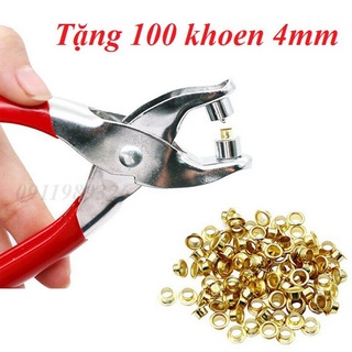 Kìm bấm khoen kìm bấm khoen ore tặng 100 cái khoen 4mm - kìm bấm khuy