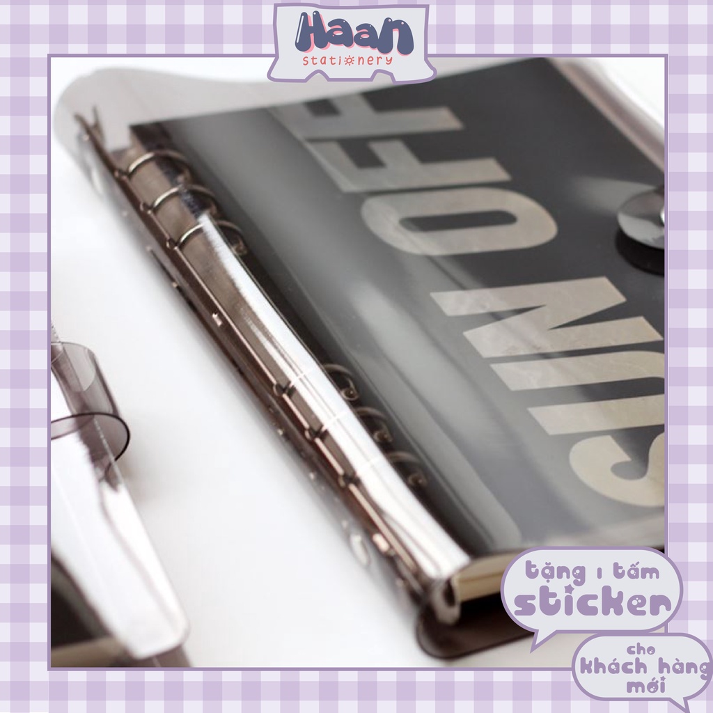 Binder / Bìa sổ còng màu đen trong suốt độc đáo📓chất liệu nhựa dẻo PVC📓 cỡ A5, A6 làm sổ planner, bullet journal