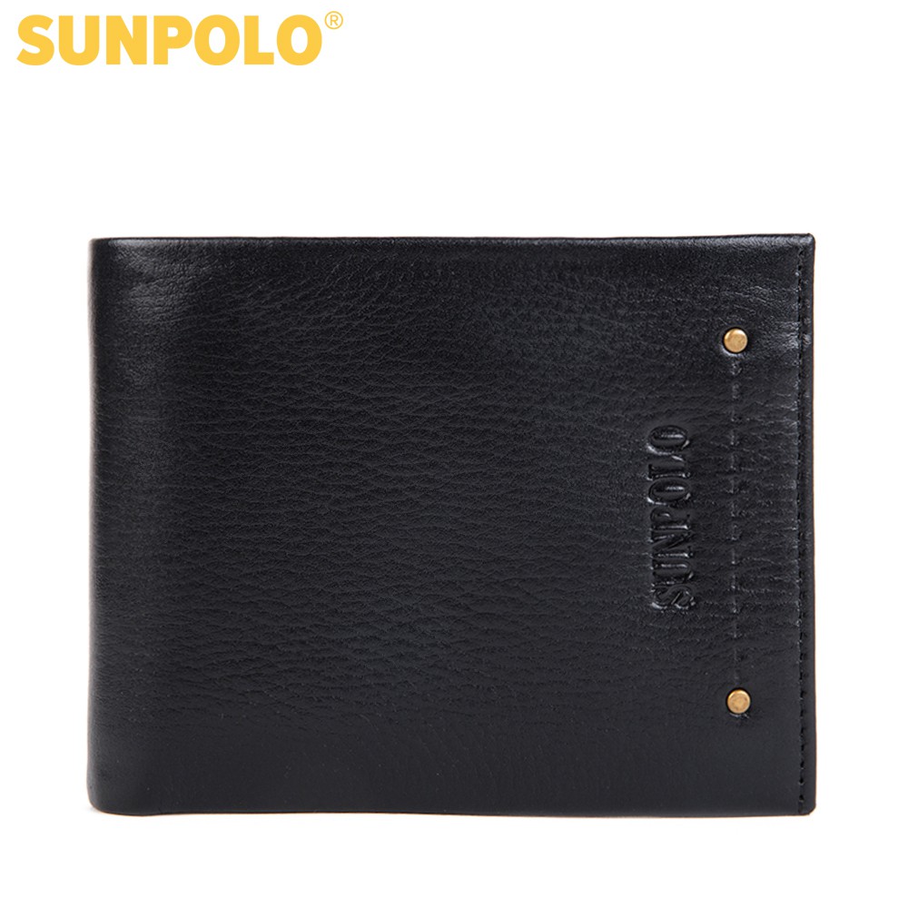 [Mã BMBAU50 giảm 7% đơn 99K] Ví ngang nam da bò SUNPOLO Đen Nâu - WS15DN