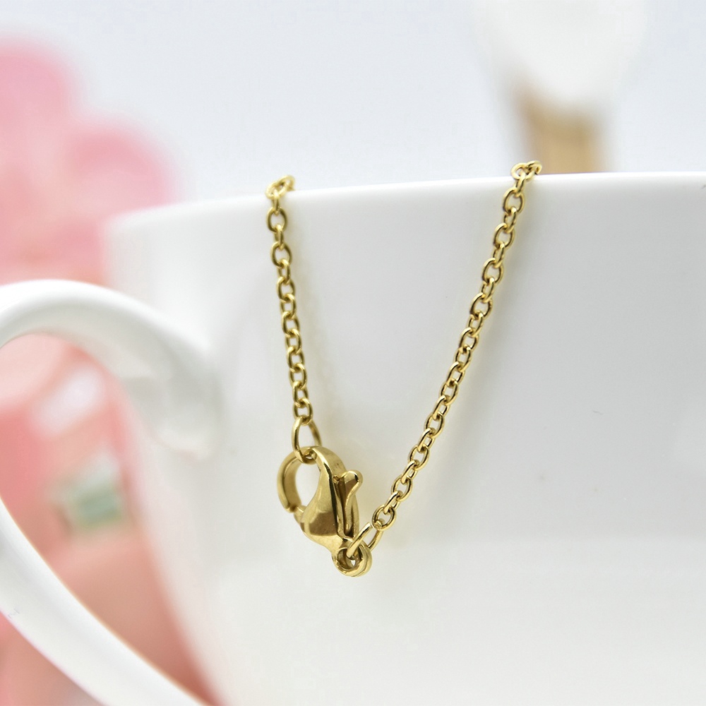 Dây chuyền mặt oval màu vàng thời trang