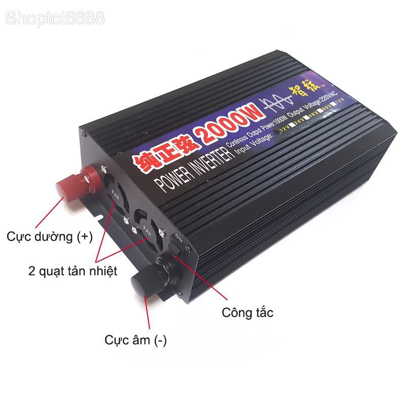 Bộ đổi nguồi điện (Inverter) 3000W, 2000W, chuyển đổi 12V lên 220VAC, sin chuẩn như điện lưới