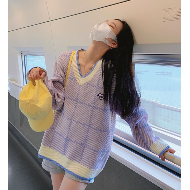 Áo khoác len cổ chữ V mềm mại cho nữ