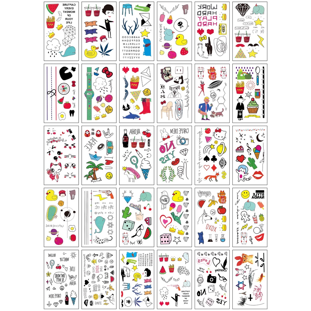 [Tổng số 30 ảnh] Hình Xăm Dán Tạm Thời 5cm X 9cm Chống Thấm Nước 10~15 Ngày