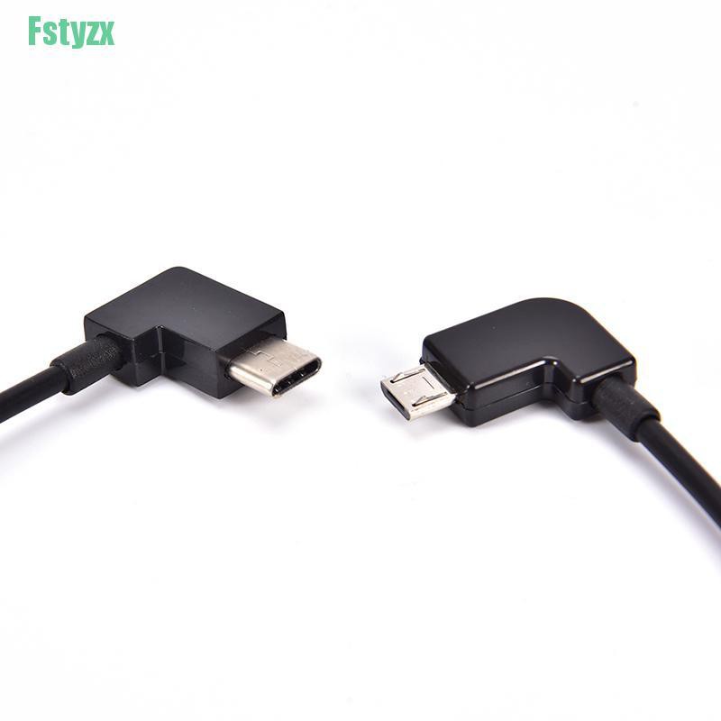 fstyzx 4&quot; Left Angle Micro USB to Type C OTG Cable for Portable Digital DAC Amplifier