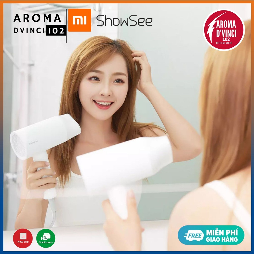 Máy sấy tóc bổ sung ion âm Xiaomi Youpin SHOWSEE A2-W 1800W cao cấp Chống Xù Rối Khô Tóc | DVINCE Store